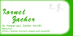 kornel zacher business card