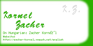 kornel zacher business card